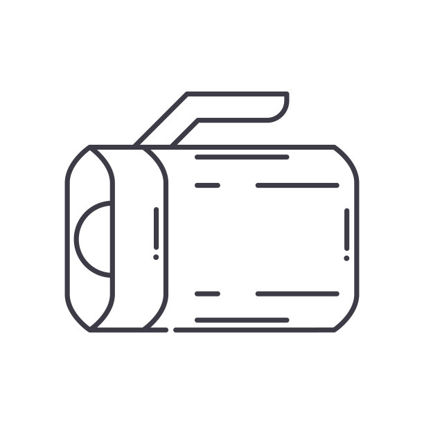 手电筒图像图标，线性隔离插图，细线矢量，网页设计标志，轮廓概念符号与可编辑笔画在白色背景。图片下载