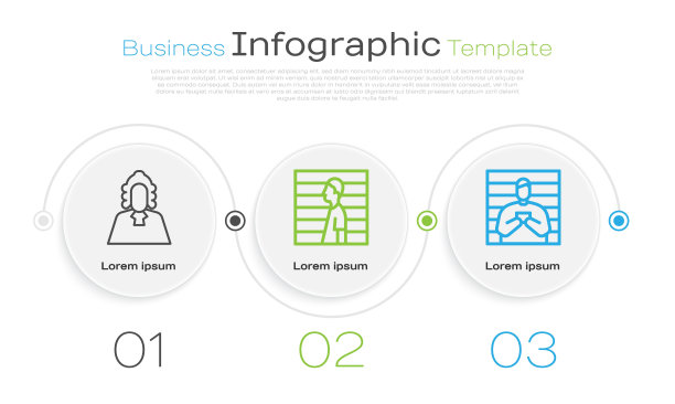 设线法官，犯罪嫌疑人和犯罪嫌疑人。业务信息模板。向量图片下载