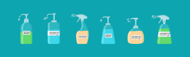 肥皂,消毒喷雾。图片下载