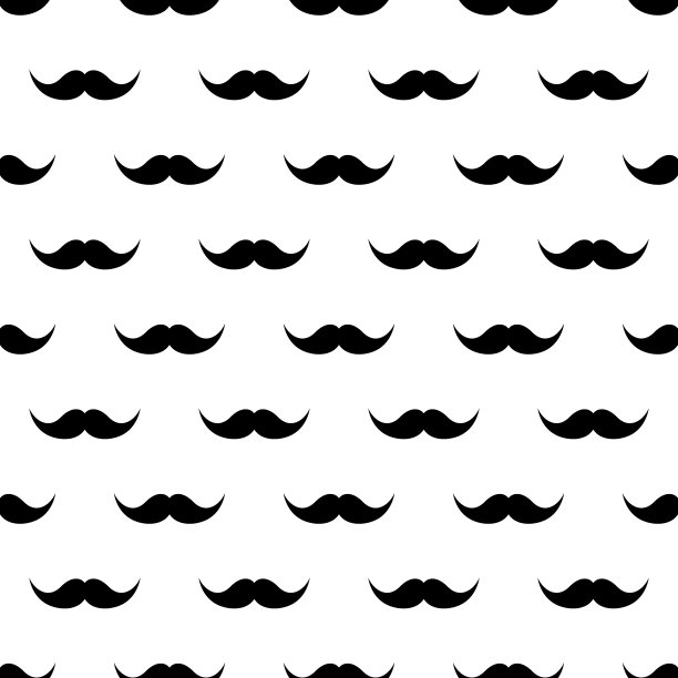 无缝模式与胡子。复古复古胡子。面部的头发。文艺范儿十足的大胡子。矢量图图片下载