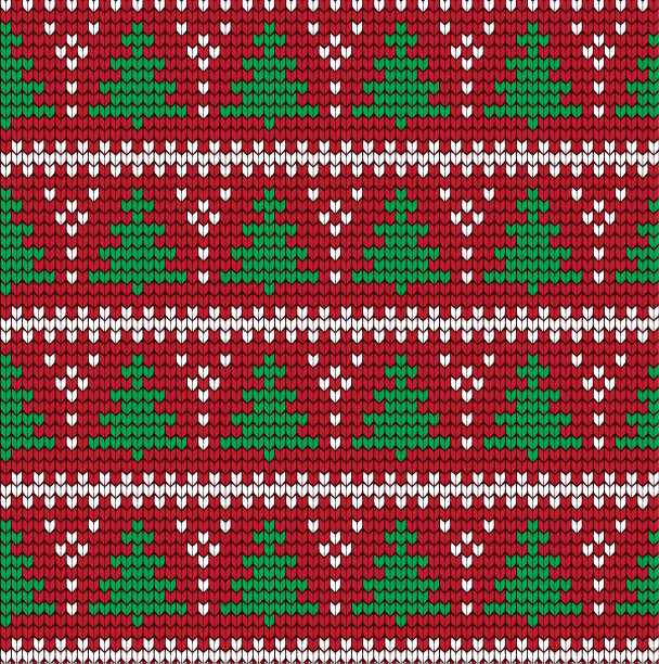 挪威风格的针织圣诞和新年图案，插画图片下载