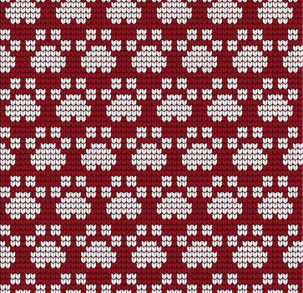 无缝针织图案与猫爪针织品图案面料图片下载