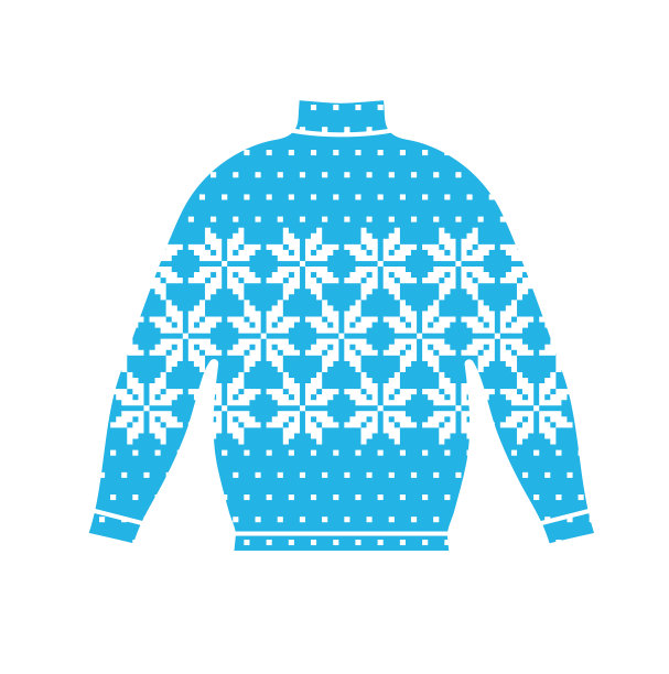 冬季暖毛衣手工制作，针织套衫，红色。女毛衣，男毛衣，男女皆宜的毛衣。设计-雪花，驯鹿提花图案。圣诞节，新年，股票矢量图片下载