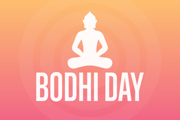 菩提。12月8日。节日的概念。模板的背景，旗帜，卡片，海报与文字题词。向量EPS10插图。图片下载