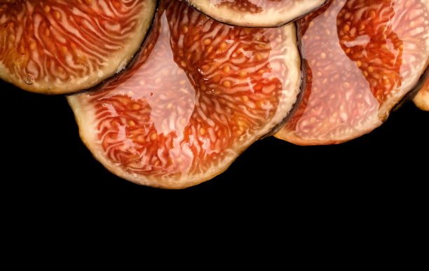 近距离切片无花果甜点图片下载