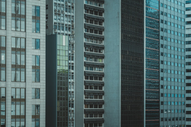 现代香港建筑;香港商业大厦特写图片下载