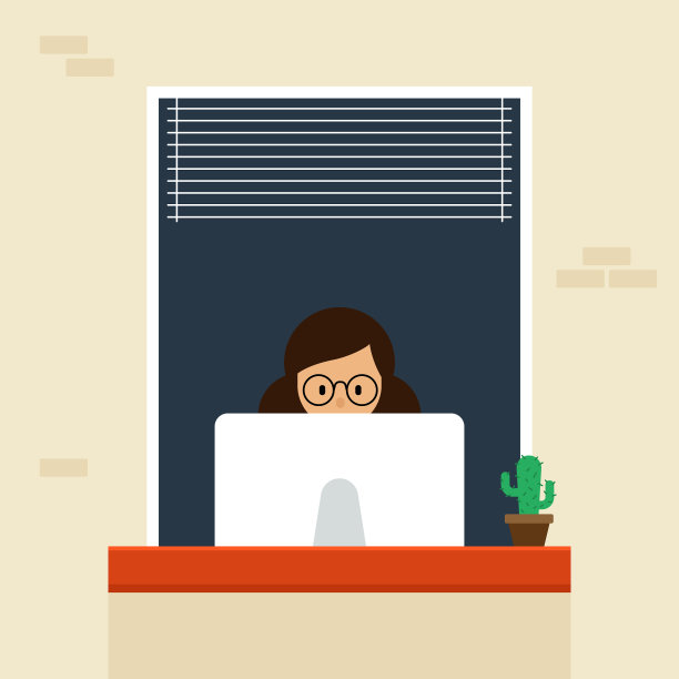 年轻的自由职业者在家用电脑工作图片下载