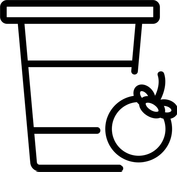 山竹果饮料杯的图标轮廓图片下载