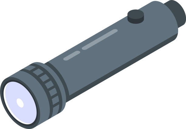 调查手电筒图标等距风格图片下载