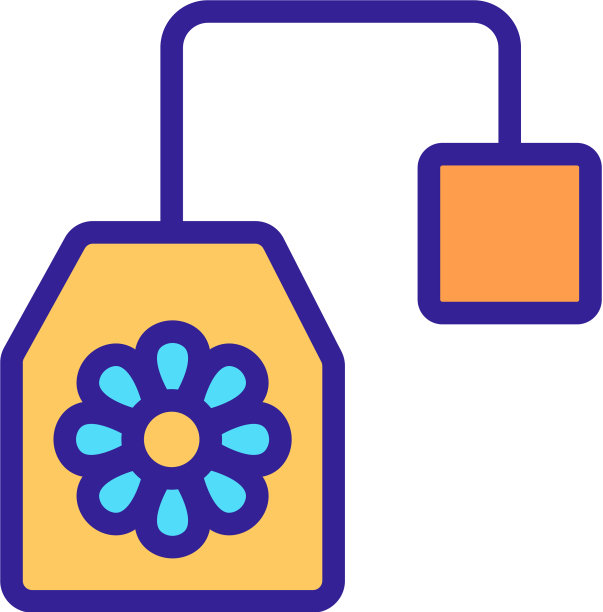 洋甘菊茶包袋的图标轮廓图片下载