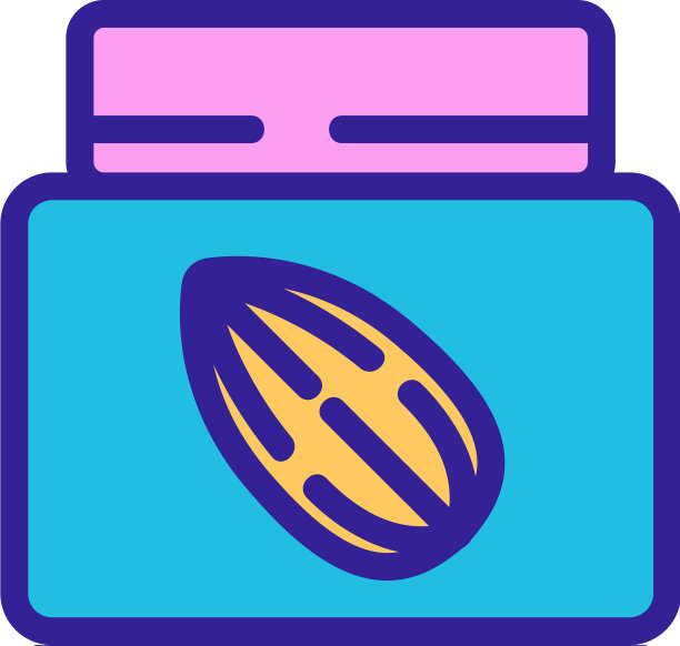 杏仁奶油容器图标轮廓图片下载