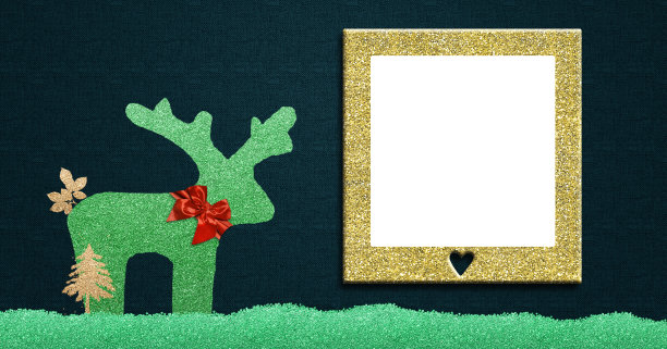 圣诞问候与相框。图片下载
