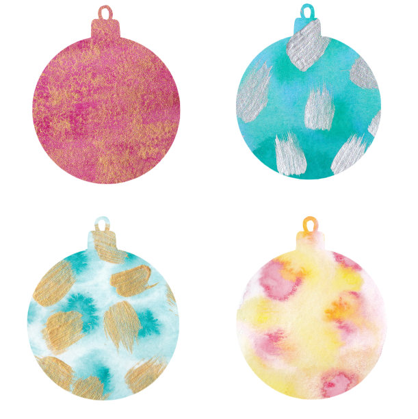 水彩画圣诞球图片下载