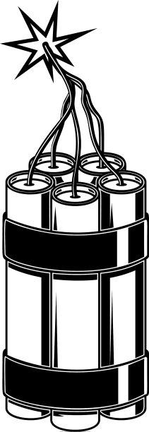 炸药隔离在白色背景上设计图片下载