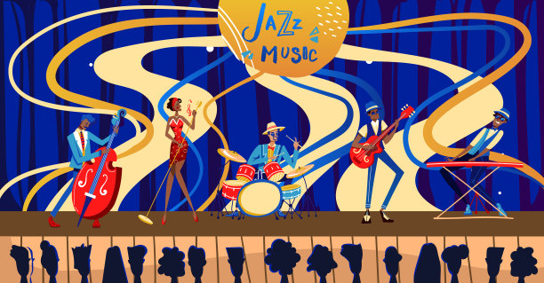 爵士音乐节卡通音乐会图片下载