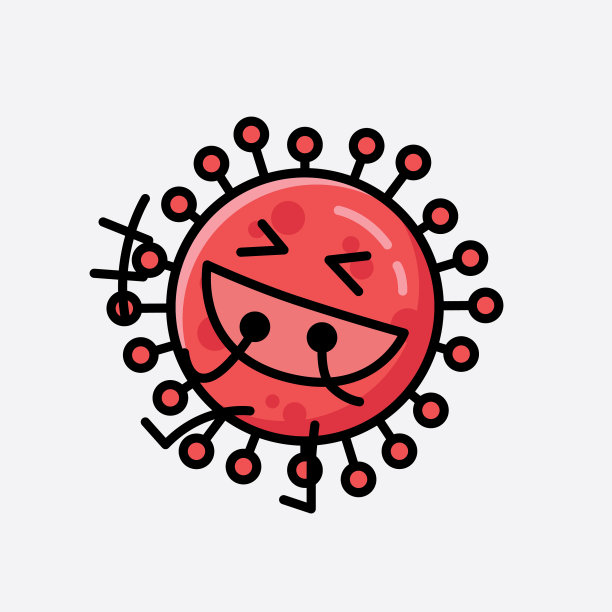 可爱的红色冠状病毒吉祥物角色在平图片下载