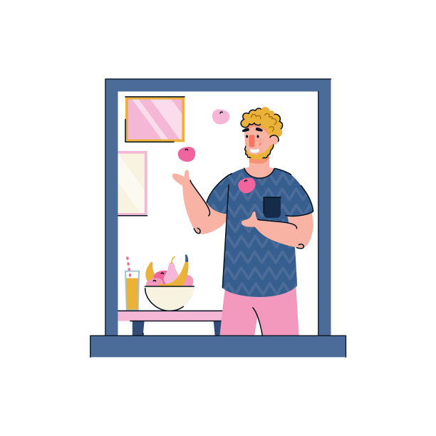 男人在家里的窗框里杂耍-隔离图片下载