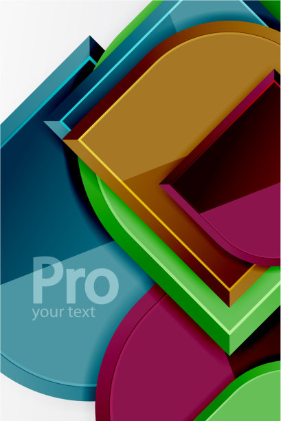 光滑的玻璃方块与圆形元素几何图片下载