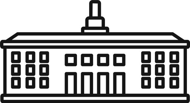 大学建筑图标轮廓风格图片下载