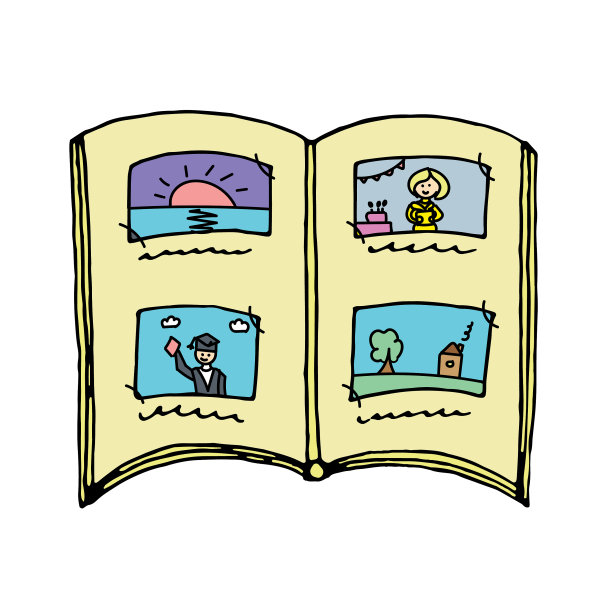 彩色孤立涂鸦元素家庭相册图片下载