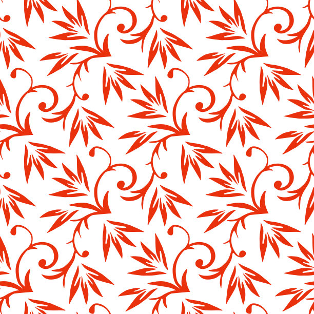 无缝图案与手绘花卉元素图片下载