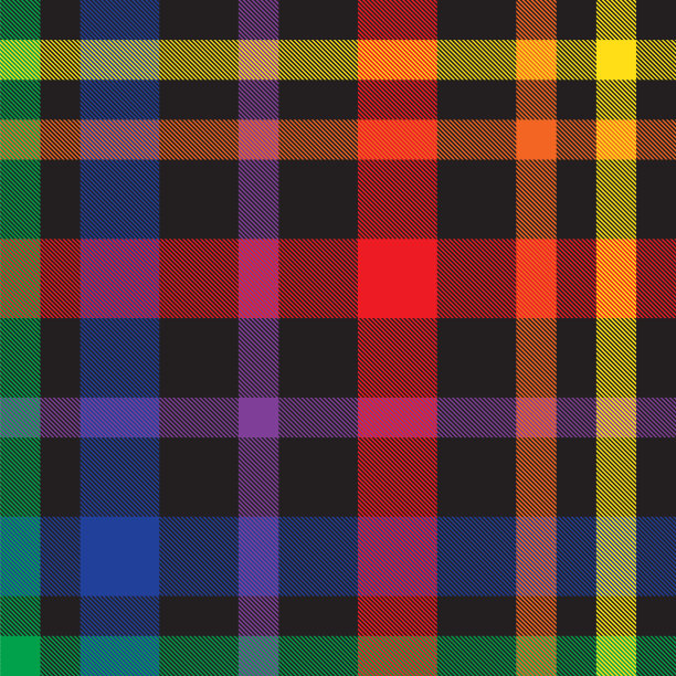 彩虹格子呢格子无缝图案图片下载