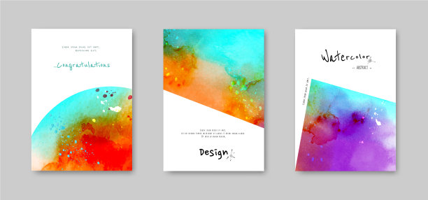 彩色水彩飞溅手绘卡套图片下载