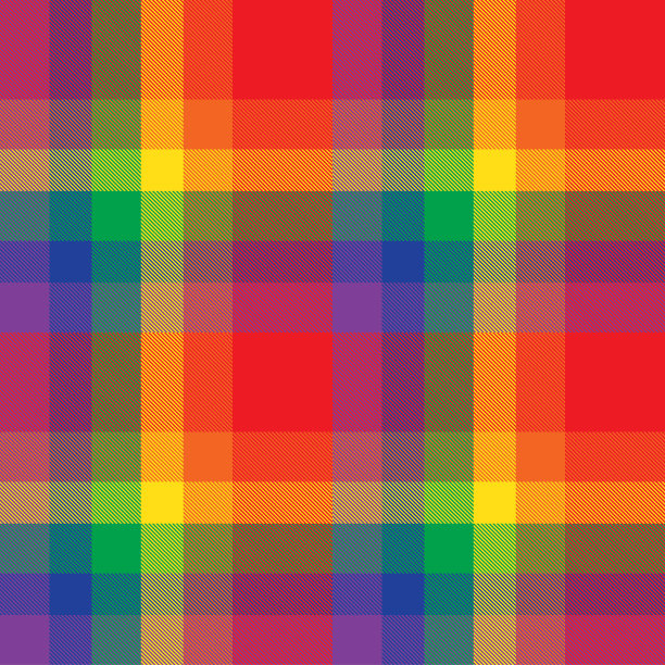 彩虹格子呢格子无缝图案图片下载