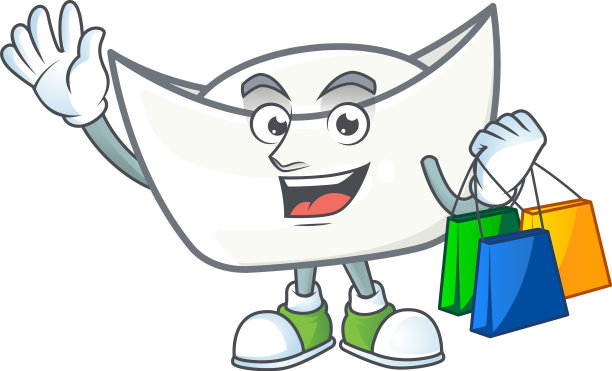 富有中国特色的白元宝卡通图案舞动图片下载