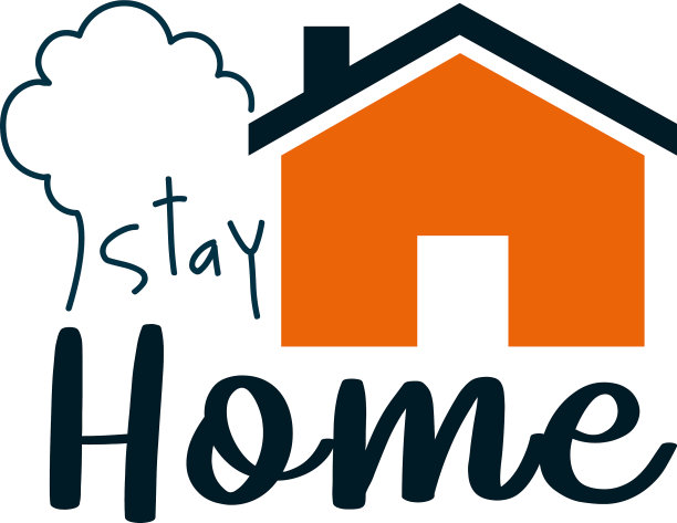 留在家里的字母设计与房屋形状和图片下载