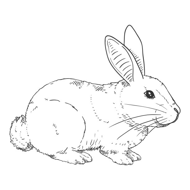 素描的兔子图片下载