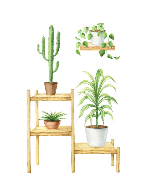 水彩室内房子与家图片下载