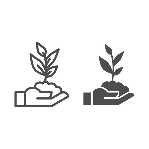 人的手拿着带叶线的幼苗图片下载