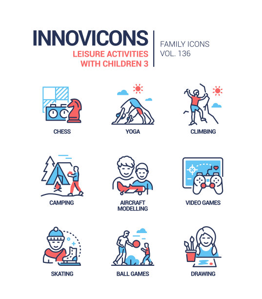 为儿童休闲活动系列设计图片下载