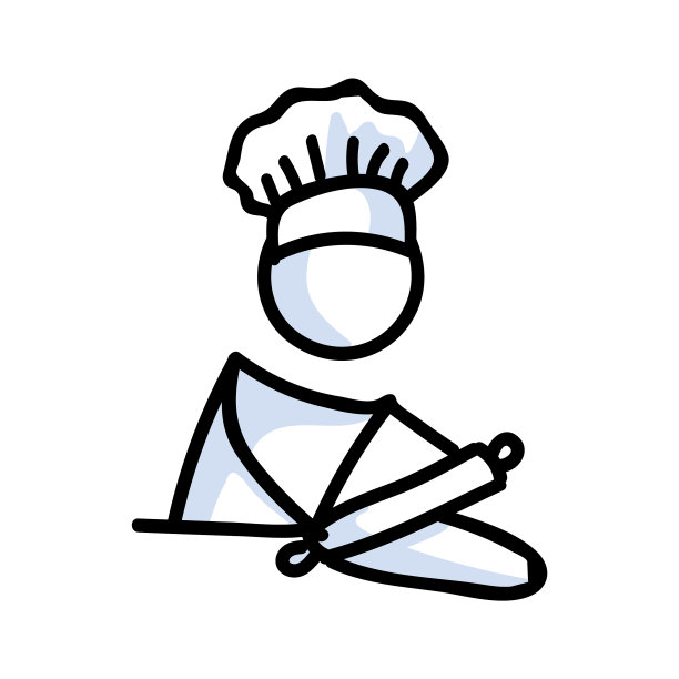 可爱的简笔画厨师面包师做饼干图片下载