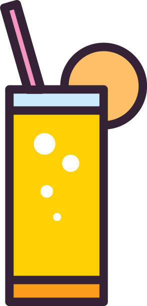 啤酒杯与柠檬线和填充风格图标图片下载