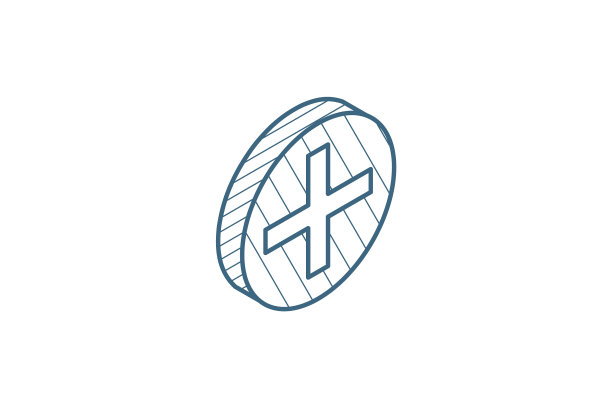 加号正等距图标3d线艺术图片下载