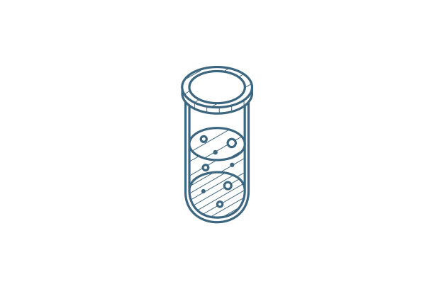 实验室化学烧杯等距图标三维线图片下载