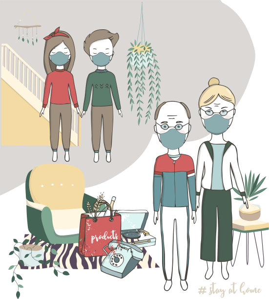 covid - 19运动的冠状病毒留在家里图片下载