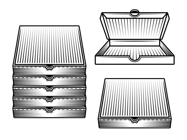 为披萨物品设置纸箱图片下载
