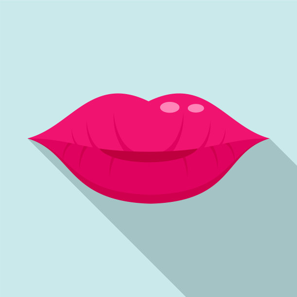 时尚之吻图标平面风格图片下载