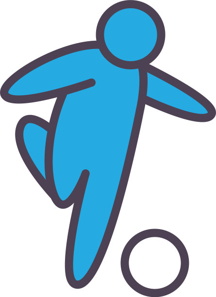 足球avatar球员与球线和填充风格图片下载