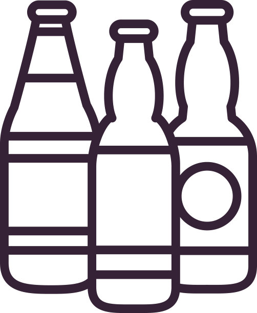 啤酒瓶线条造型图标设计图片下载