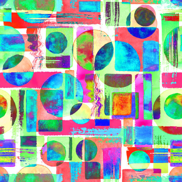 当代艺术多色无缝图案背景。抽象grunge交叉几何形状图片下载