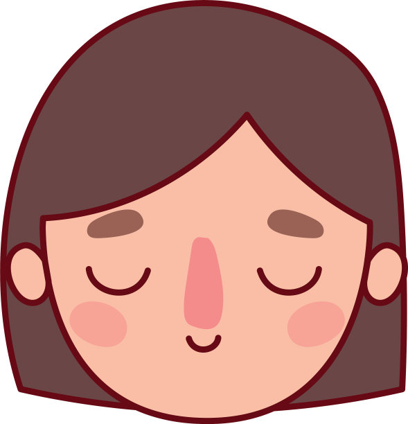 头部女性卡通与棕色头发设计图片下载