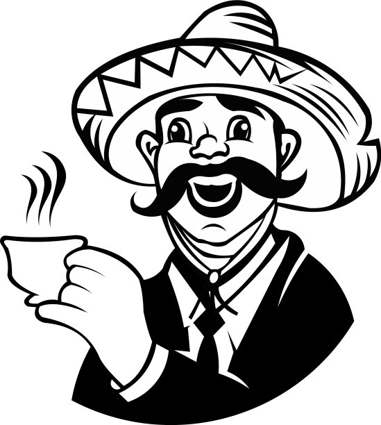 男人戴帽子喝咖啡或茶图片下载