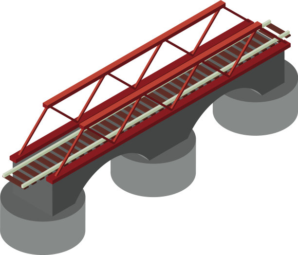 铁路桥图标等距风格图片下载