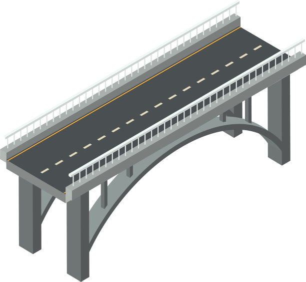渡槽桥图标等距样式图片下载