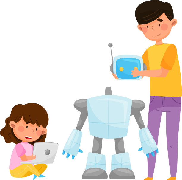 年轻的学生和孩子站在一起图片下载