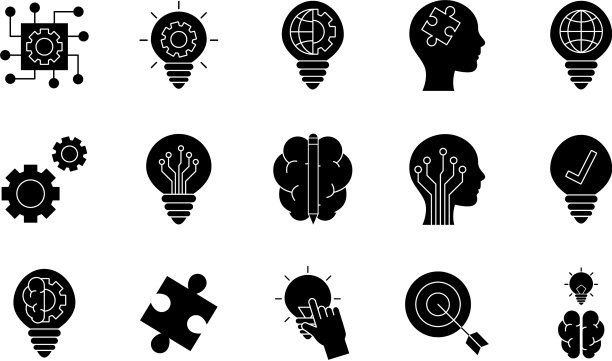 创意剪影风格图标集图片下载